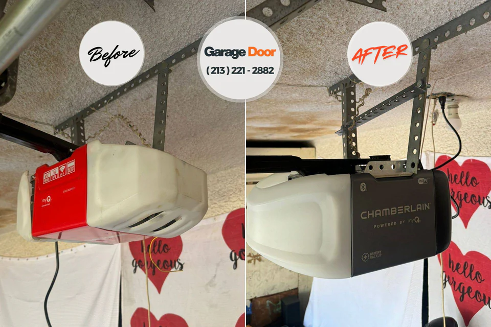 Before and after: garage door repair Brooklyn Center, MN